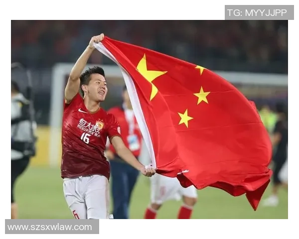 国旗飘扬下的足球明星们展现激情与荣耀的瞬间